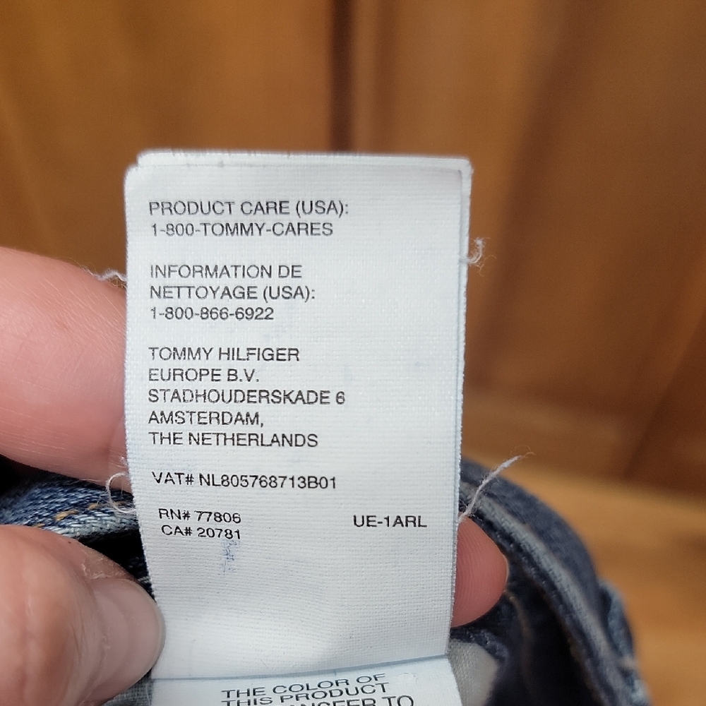 Tommy Hilfiger Size 14 Dark Blue Distressed Denim Mini Skirt - Picture 12 of 14